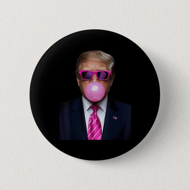 Pink Trump Bubble Gum Gift 2024 Abstimmung Präside Button (Vorderseite)