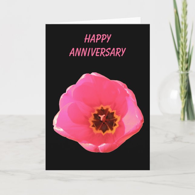 Pink Tulip Anpassbare Grußkarte Karte (Vorderseite)