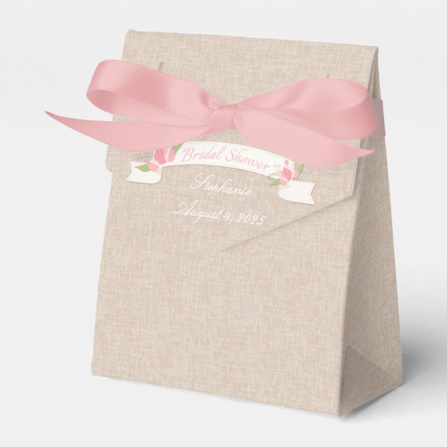 Pink Tulip Banner, Brautparty Geschenkschachtel (Vorderseite)