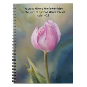 Pink Tulip Bible Verse Faith Praetjournal Notizblock