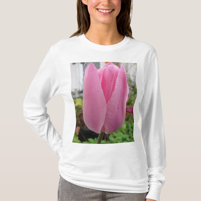 Pink Tulip Blume Florentiner Tulip Garten Shirt (Vorderseite)