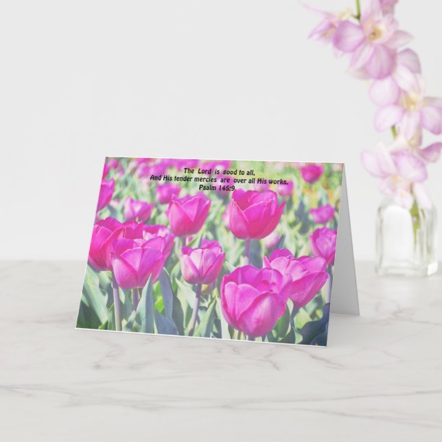 Pink Tulip Blume Glaube Bibel Verse Care Card Karte (Orchidee)
