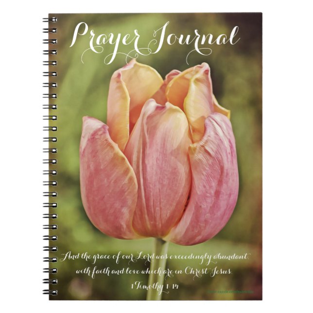 Pink Tulip Blume Prayer Journal Notizblock (Vorderseite)