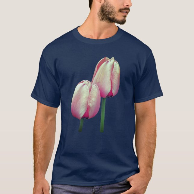 Pink Tulip Blume T-Shirt (Vorderseite)