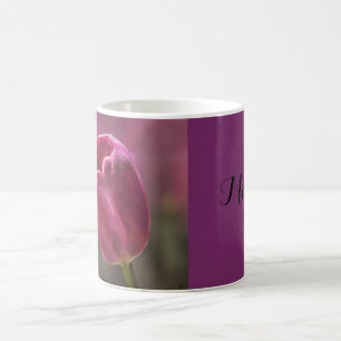 Pink Tulip Bokeh Personalisiert Kaffeetasse