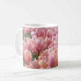 Pink Tulip Field Kaffeetasse