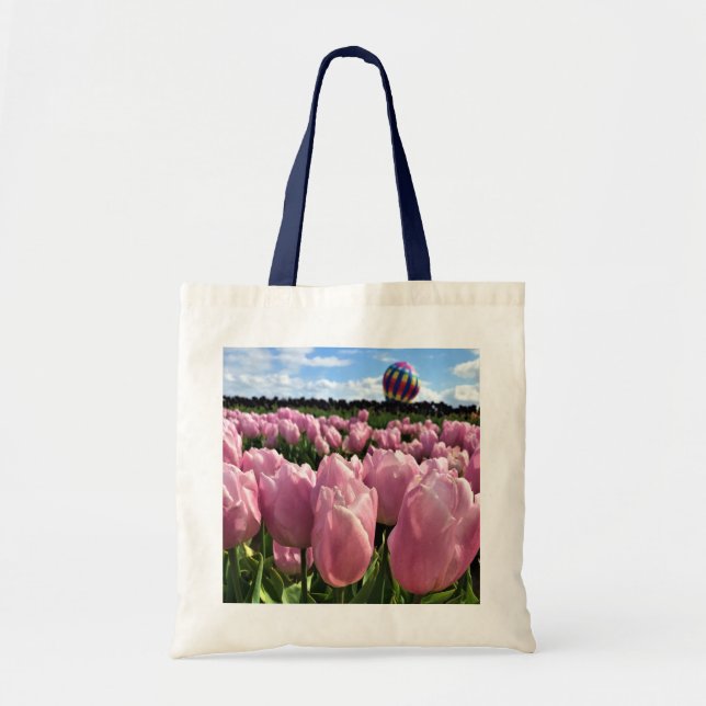 Pink Tulip Field mit Hot Air Ballon, Oregon Tragetasche (Vorne)