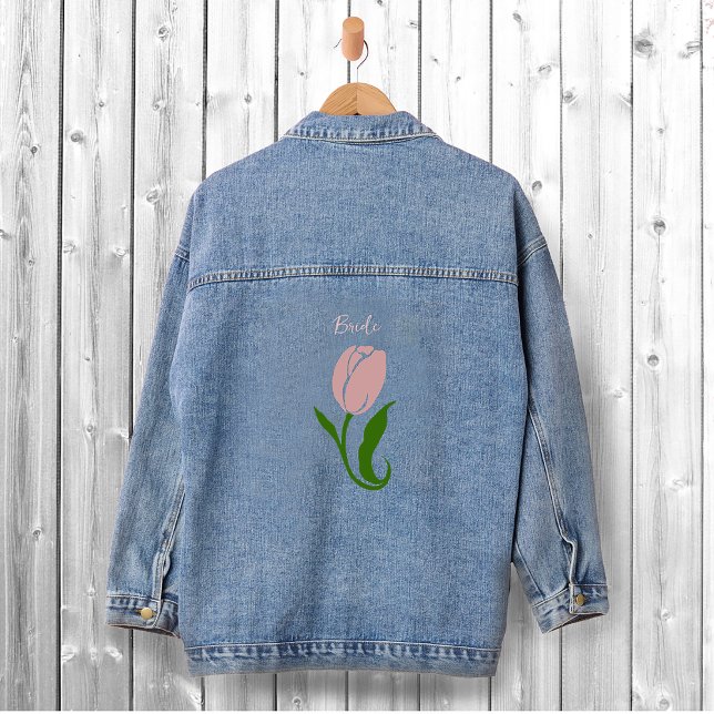 Pink Tulip Floral Jeansjacke (Von Creator hochgeladen)