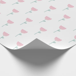 Pink Tulip Floral Minimalistisch einfach Geschenkpapier