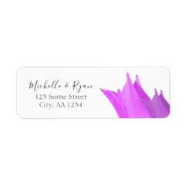 Pink Tulip Flower Wedding Address Label