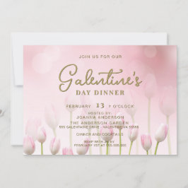 Pink Tulip Galentine's Dinner Brunch Party Einladu Einladung