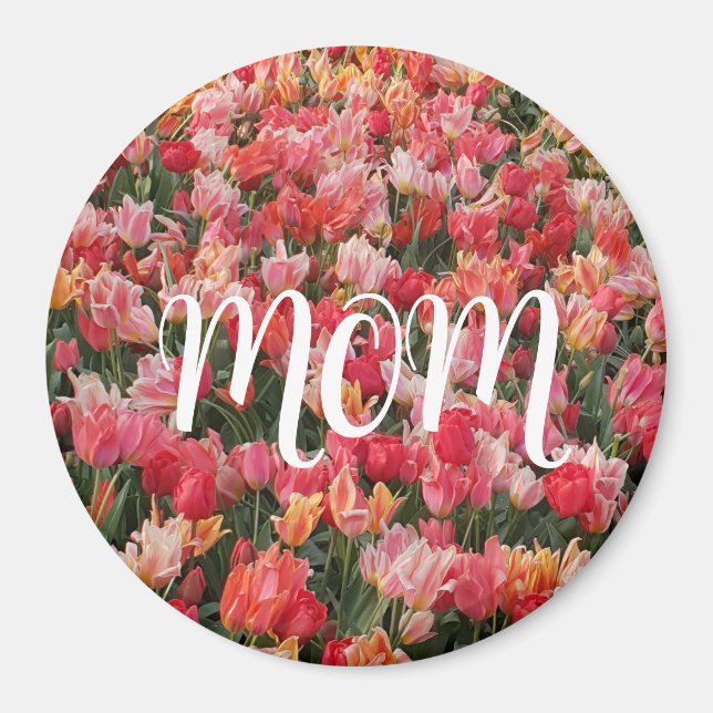 Pink Tulip Garden Maman Magnet (Devant)