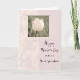 Pink Tulip Grande grand grand-mère Bonne carte de 