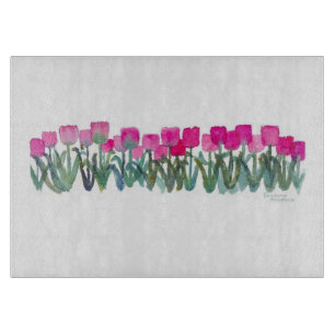 PINK TULIP GROVE CUTTING BOARD SCHNEIDEBRETT