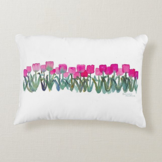 Pink Tulip Grove Dekokissen (Rückseite)