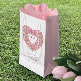 Pink tulip heart art danke Gastgeschenk Hochzeit Kleine Geschenktüte