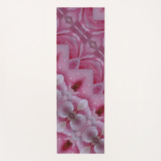 Pink Tulip Ikat 5 geknickt Yogamatte (Vorderseite)