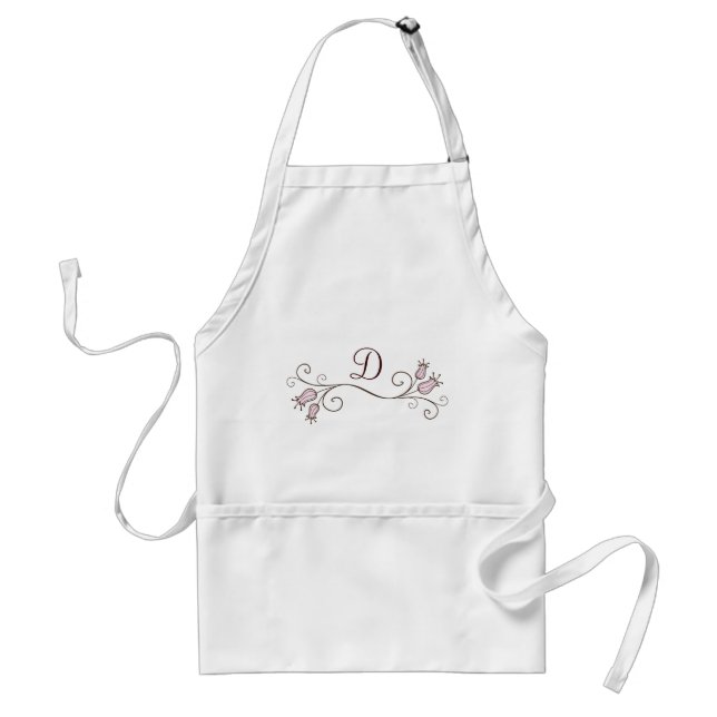 Pink Tulip Monogram Custom Aprons Schürze (Vorne)