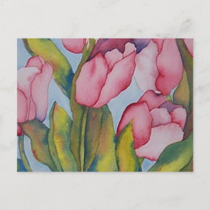 Pink Tulip Postcard Postkarte