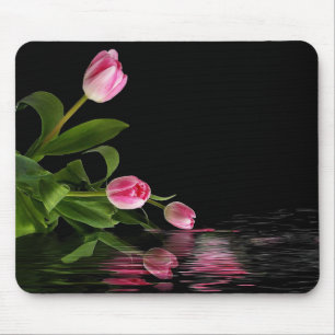 Pink Tulip Reflektion im Wasser Mousepad