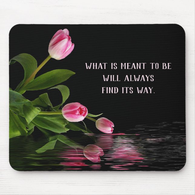 Pink Tulip Reflektion im Wasser Mousepad (Vorne)