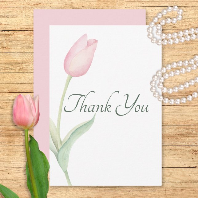 Pink Tulip Solo Wedding Dankeskarte (Pink Tulip Solo Wedding Thank You Card)