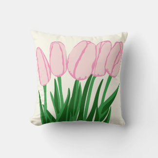 Pink Tulip Throw Kissen