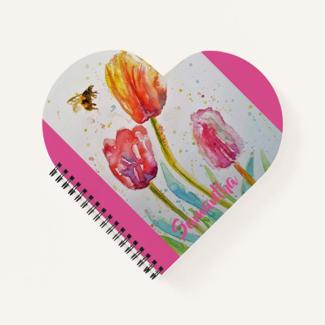 Pink Tulip Tulips Blume Notizbuch (Vorderseite)
