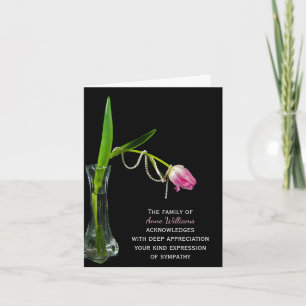 Pink Tulip und Pearls Vielen Dank von Familie Dankeskarte