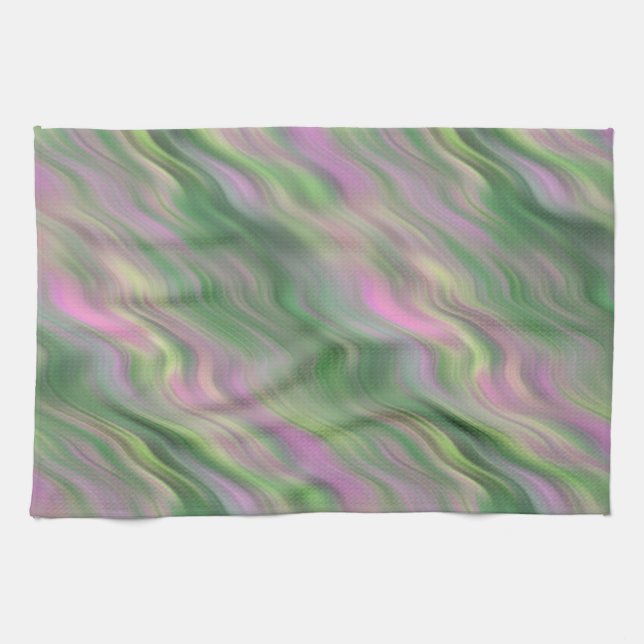 Pink Tulip Wavy Textur Geschirrtuch (Horizontal)