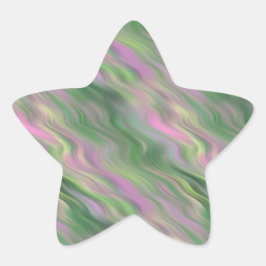 Pink Tulip Wavy Textur Stern-Aufkleber