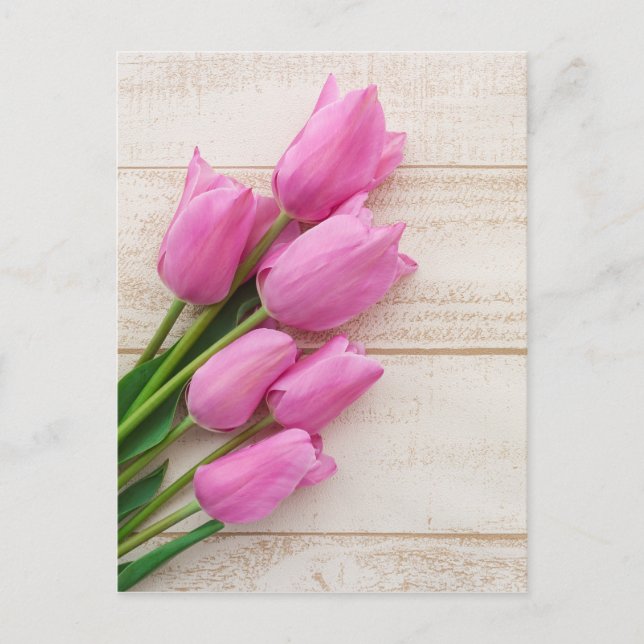 pink tulips | birthday | mothersday | postkarte (Vorderseite)