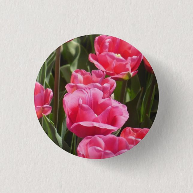 Pink Tulips Button (Vorderseite)