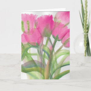 Pink Tulips Card Karte
