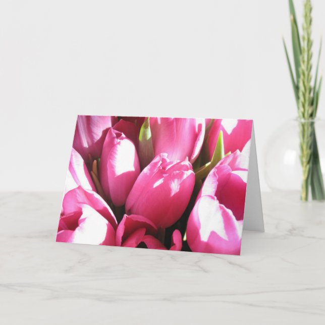 Pink Tulips Card Karte (Vorderseite)