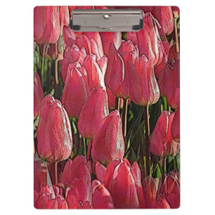 Pink Tulips Floral Klemmbrett