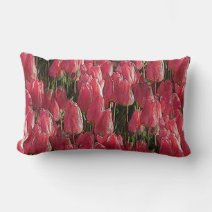 Pink Tulips Floral Lendenkissen
