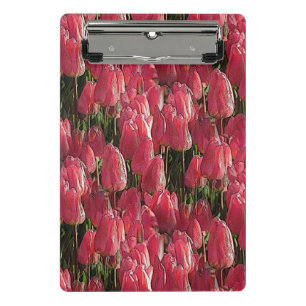 Pink Tulips Floral Mini Klemmbrett