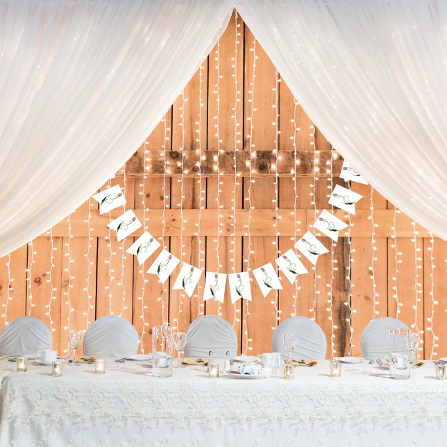 Pink Tulips Floral Wimpelkette (Von Creator hochgeladen)