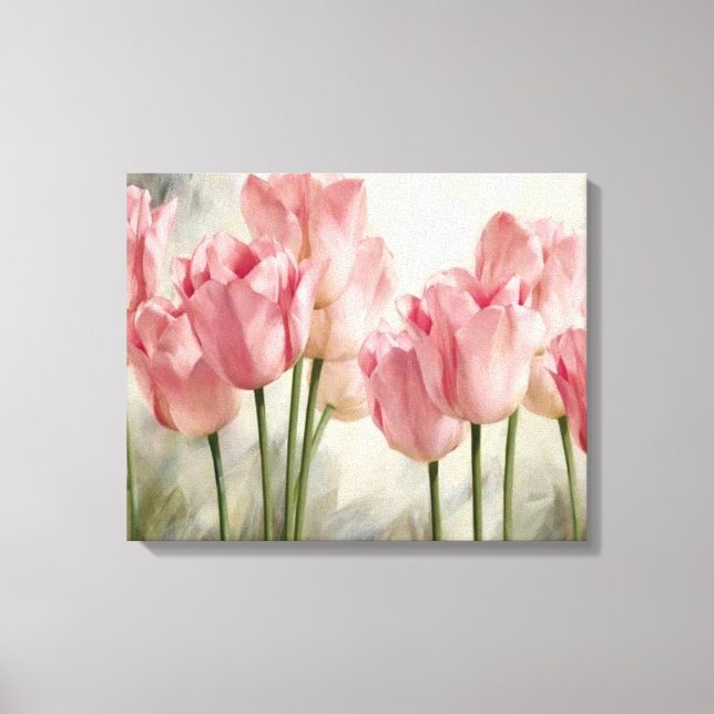 Pink Tulips Leinwanddruck (Vorderseite)