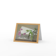 Pink Tulips Merci Carte de note