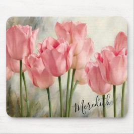 Pink Tulips Mouse Pad Mousepad