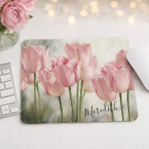 Pink Tulips Mouse Pad