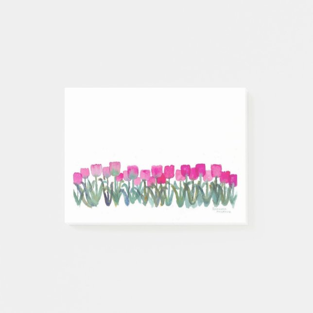 Pink Tulips Post-it Klebezettel (Vorderseite)