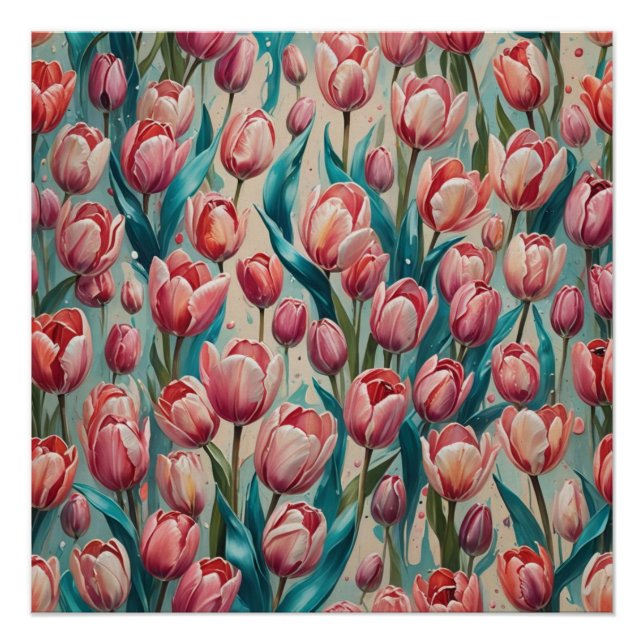 pink tulips poster (Vorderseite)