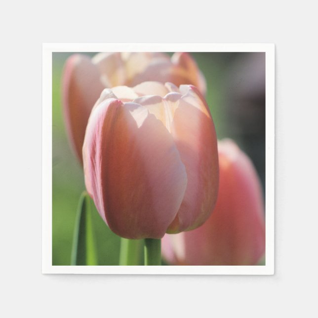 Pink Tulips Serviette (Vorderseite)
