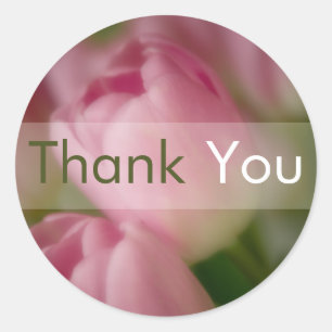 Pink Tulips - Vielen Dank für Ihr Aufkleber