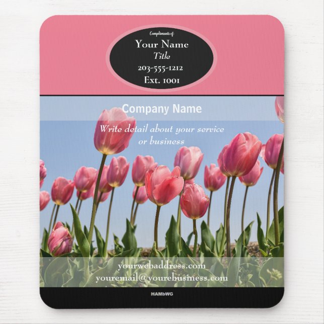 Pink Tulips Werbemouse Pad - HAMbyWG Mousepad (Vorne)
