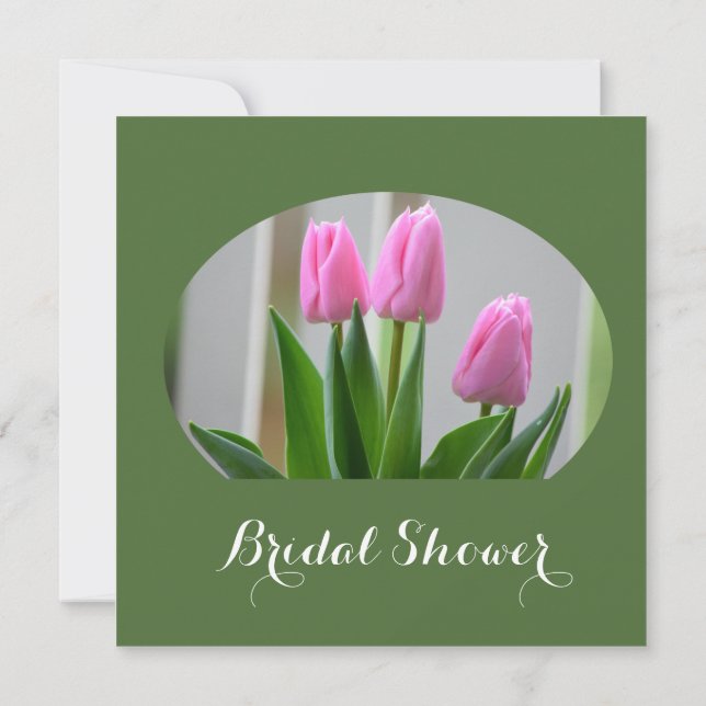Pink Tulpe Blume Brautdusche Einladungen. Einladung (Rückseite)