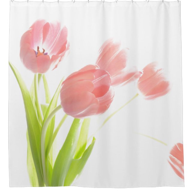 Pink Tulpe Blume Duschvorhang (Vorderseite)